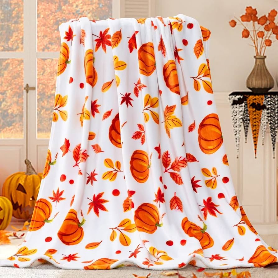 inhand Fall Throw Blanket, Halloween Pumpkin Autumn Plush Fall Decor Fleece Fuzzy Picnic Throw Bl... | Amazon (US)