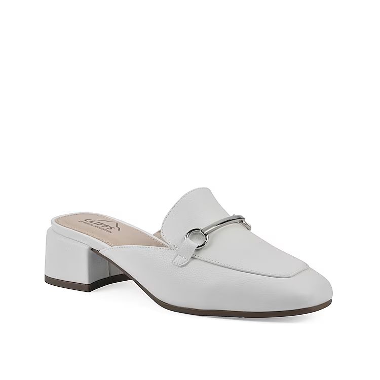 Cliffs by White Mountain Quin Mule | Women's | White Synthetic | Size 7.5 | Slip-Ons | Block | DSW