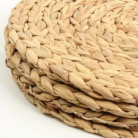 Koyal Wholeslae Natural Water Hyacinth Placemats, Set of 4, 13 inch Round Mat Weave Charger Plates,  | Walmart (US)