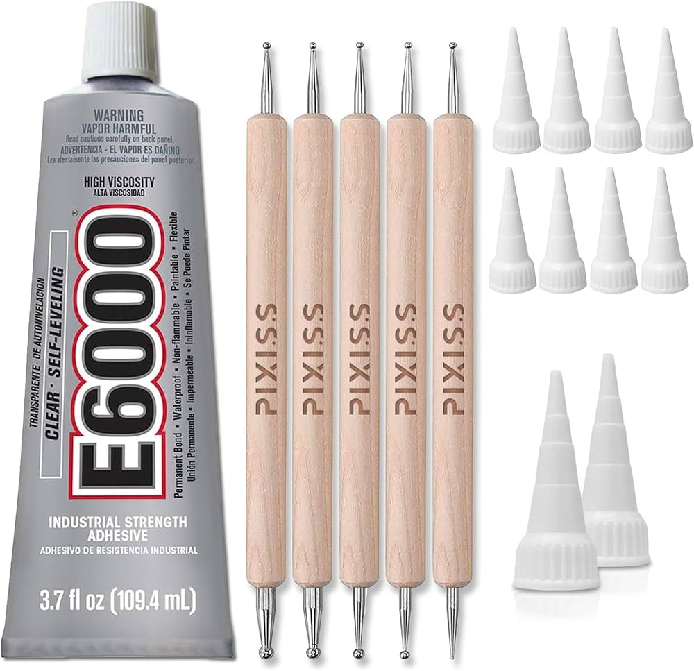 E6000 3.7 Ounce (109.4mL) Tube Industrial Strength Adhesive for Crafting, 10 Snip Tip Applicator ... | Amazon (US)