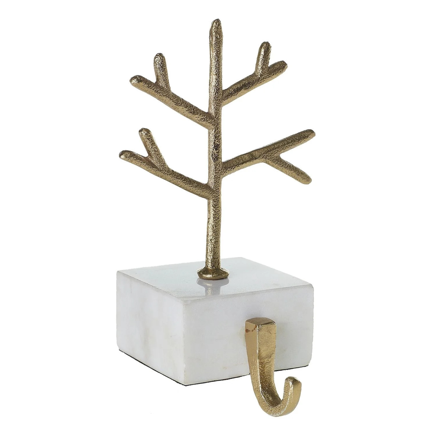 Antiqued Gold Metal Tree Christmas Stocking Holder | Darby Creek Trading