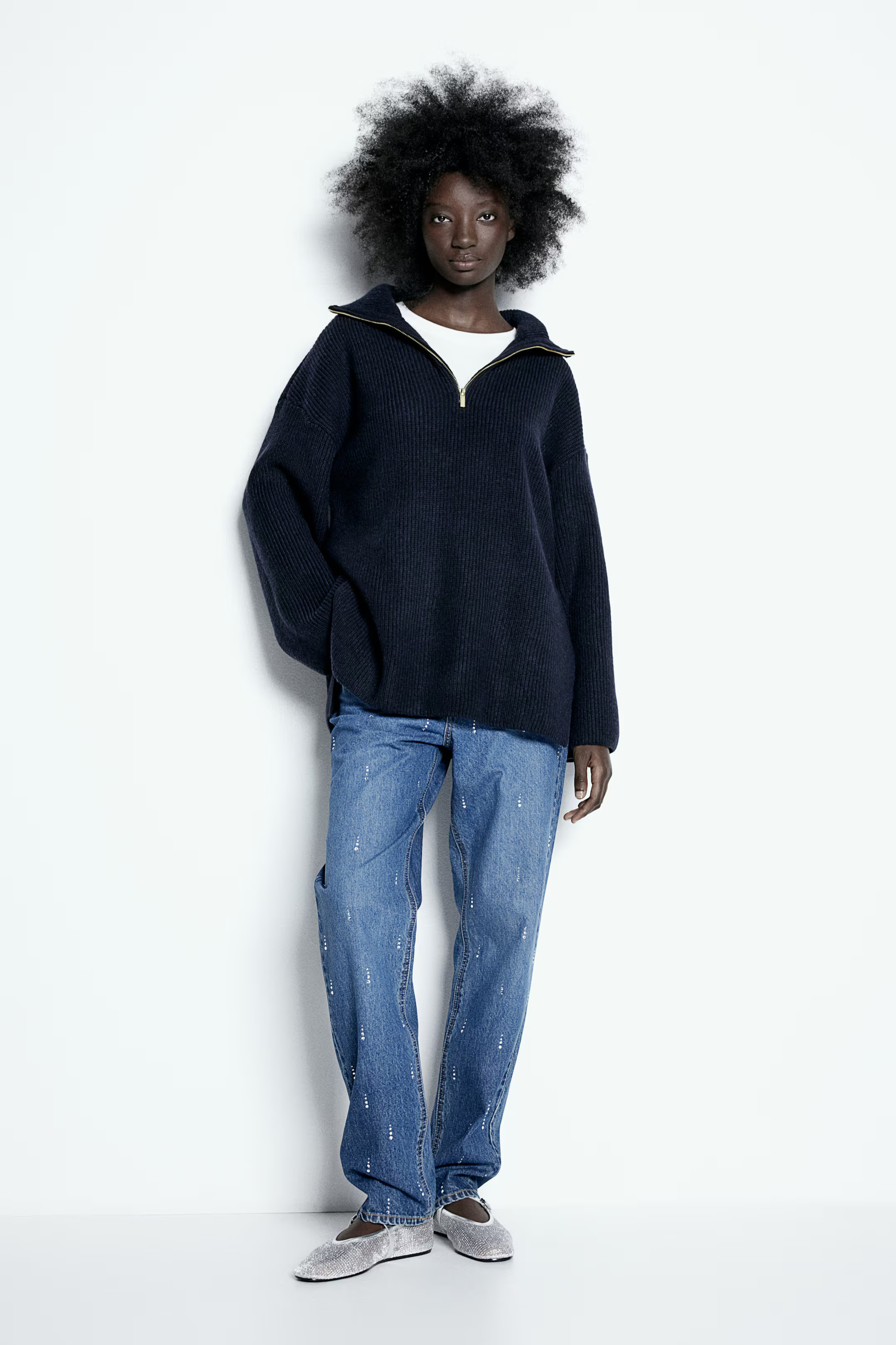Gerippter Pullover mit Reißverschluss | H&M (DE, AT, CH, NL, FI)
