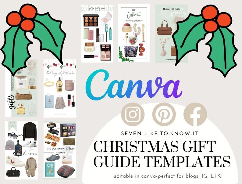 Gift Guide Templates for Canva for LTK + Bloggers, Liketoknowit Canva Template Influencer, Social... | Etsy (US)