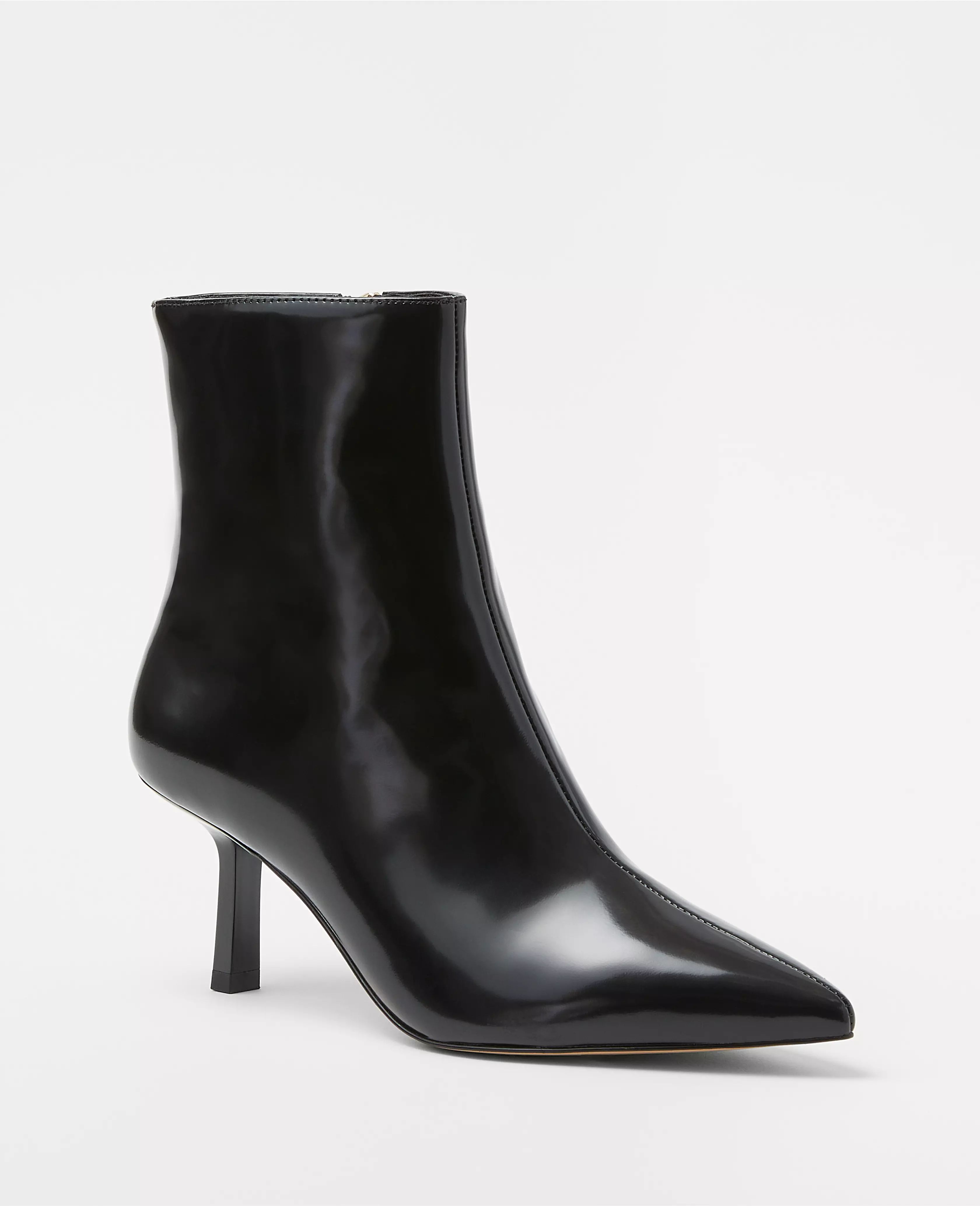 Sculptural Heel Box Leather Booties | Ann Taylor (US)