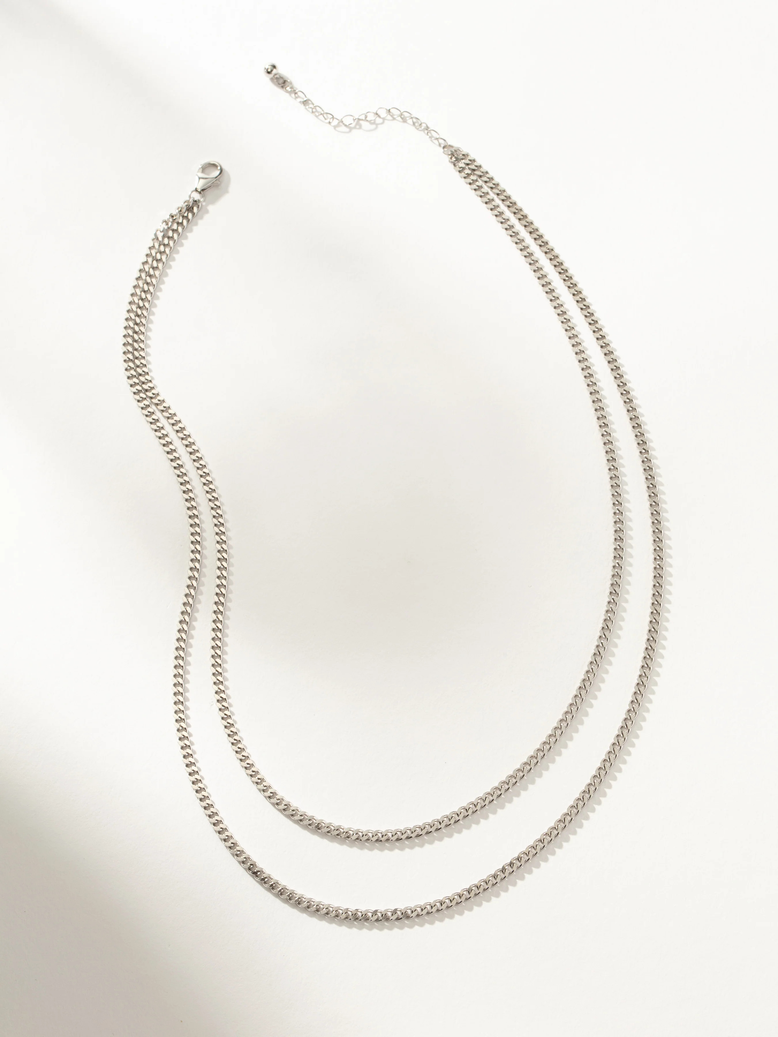 Sterling Silver Double Layered Curb Chain Necklace | Uncommon James | Uncommon James