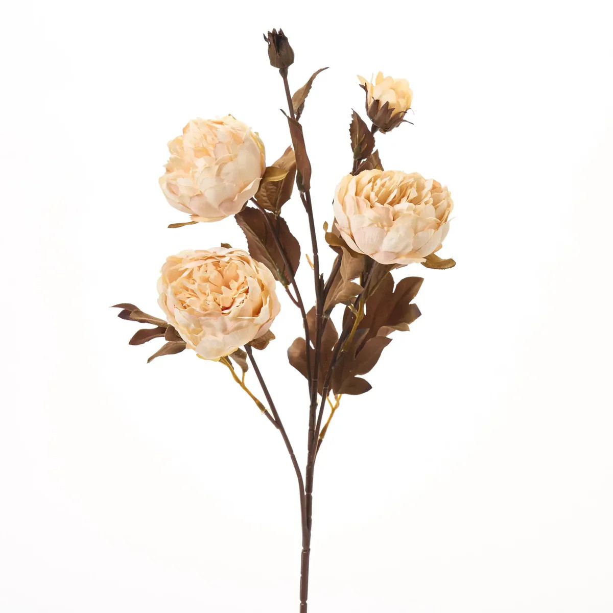 Candlelight Harvest Peony Bloom & Bud Faux Floral Branch Spray - 26" | Darby Creek Trading