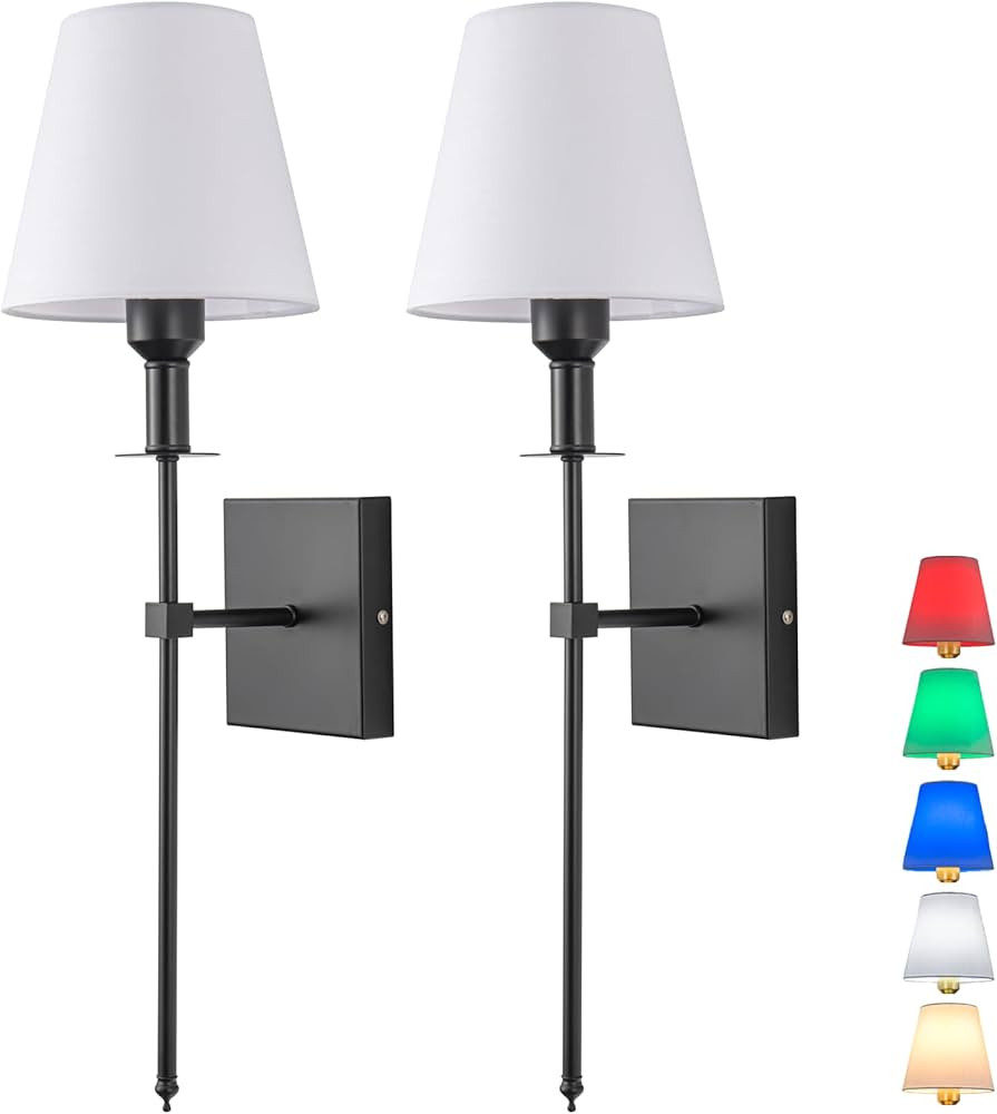 Wall Sconces Battery Operated Wall Light Set Of 2，not Hardwired Sconce Fixture，Battery Powere... | Amazon (US)