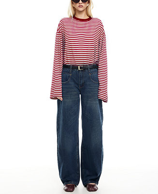 Women's Bloom Round-Neck Long-Sleeve Top | Macy's