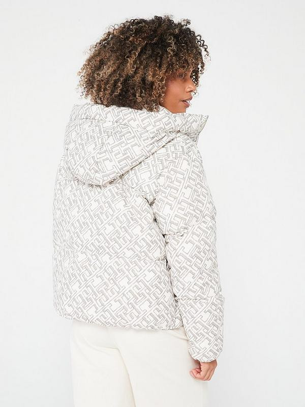 Tommy Hilfiger New York Monogram Logo Padded Jacket - White | Very (UK)