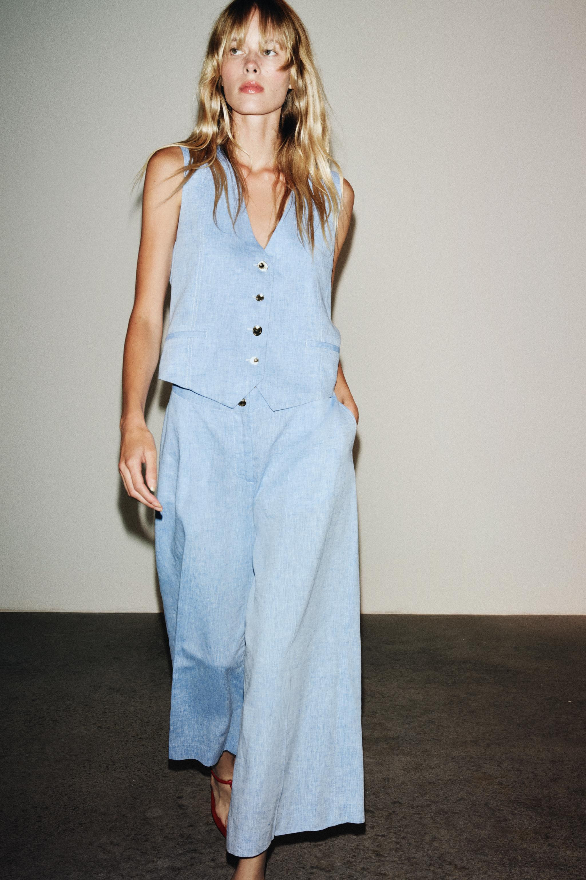 LINEN VEST JUMPSUIT | Zara US