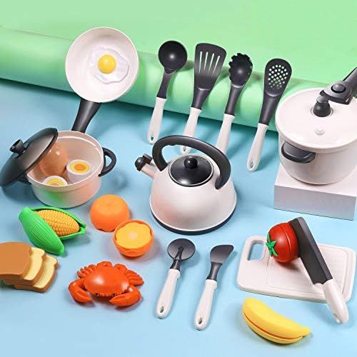 iPlay, iLearn Play Kitchen Accessories Set, Kids Cooking Toys, Toddlers Pots Pans Playset, Preten... | Amazon (US)