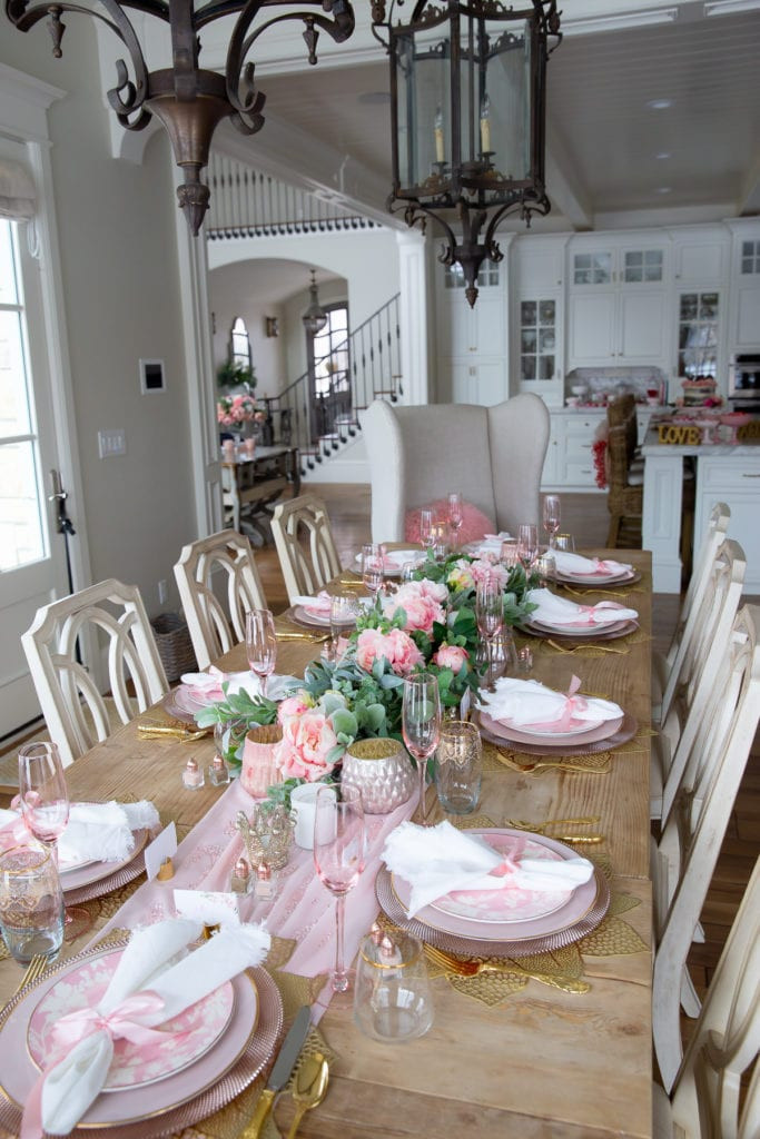 This dreamy blush dining setup belongs on your Pinterest board 🌸✨ From the pink florals to the gold accents, every detail feels timeless, elegant & effortlessly luxe. Tap to shop this viral-inspired tablescape on LTK! #LTKhome #DiningDecor #PinkDecor #TablescapeInspo #HomeWithHollyJ #ShopHollyJHome 

 #LTKfoodie #LTKSeasonal #LTKHome