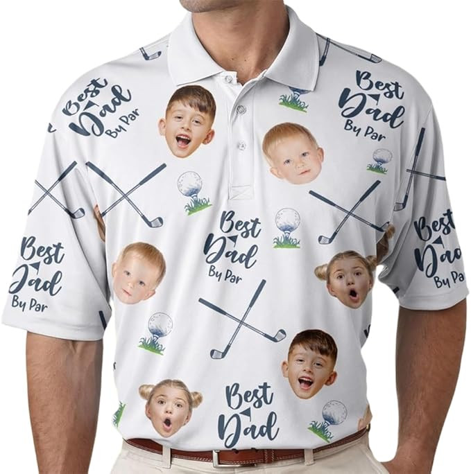 Best Dad by Par Polo Shirt, Custom Polo Shirt, Personalized Polo Shirt with Face, Gift for Dad, F... | Amazon (US)