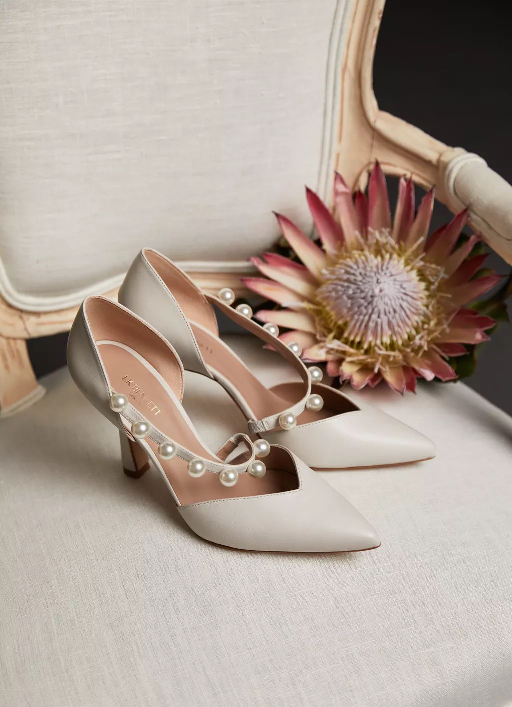 Zelda Ivory Leather Pearl Trim Wedding Shoes | L.K. Bennett (UK)