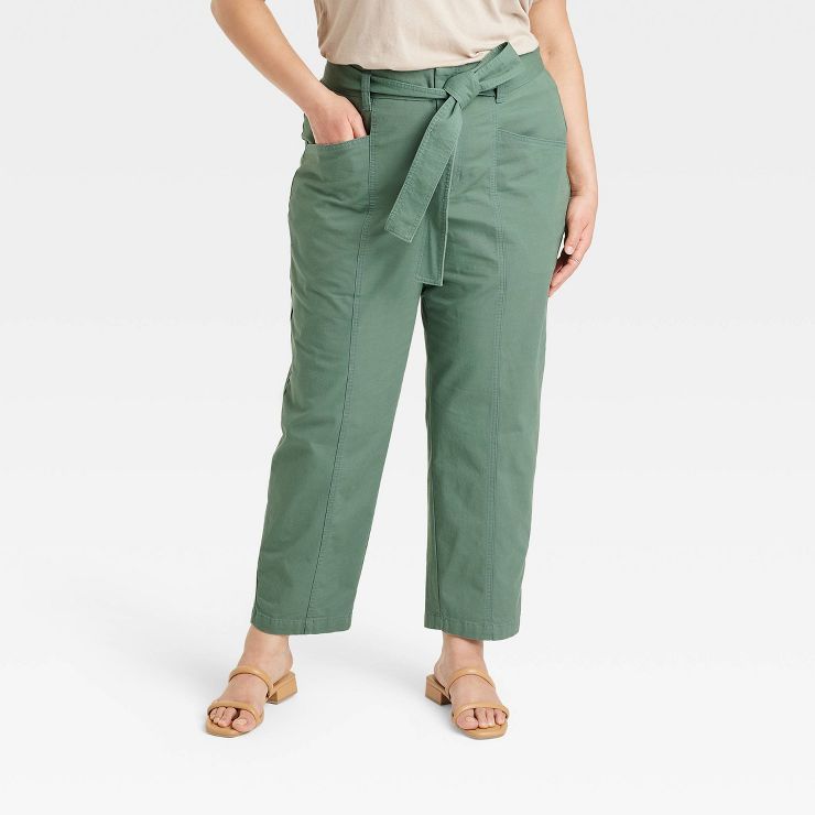 Women's High-Rise Tapered Ankle Tie Front Pants - A New Day™ | Target