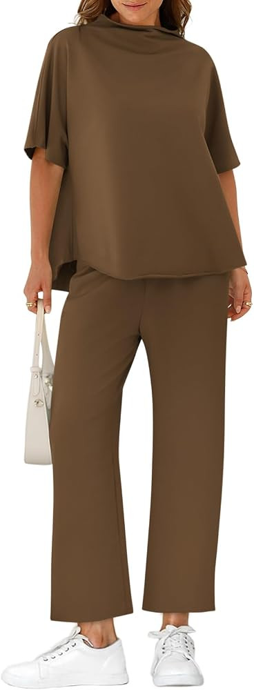 Yousify Women's Two Piece Lounge Sets 3/4 Sleeve Tops Wide Leg Pants Set     Skin Friendly, Breat... | Amazon (US)