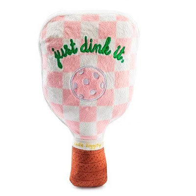 Haute Diggity Dog Pink Checker Pickleball Paddle Plush Dog Toy with Squeaker | Target