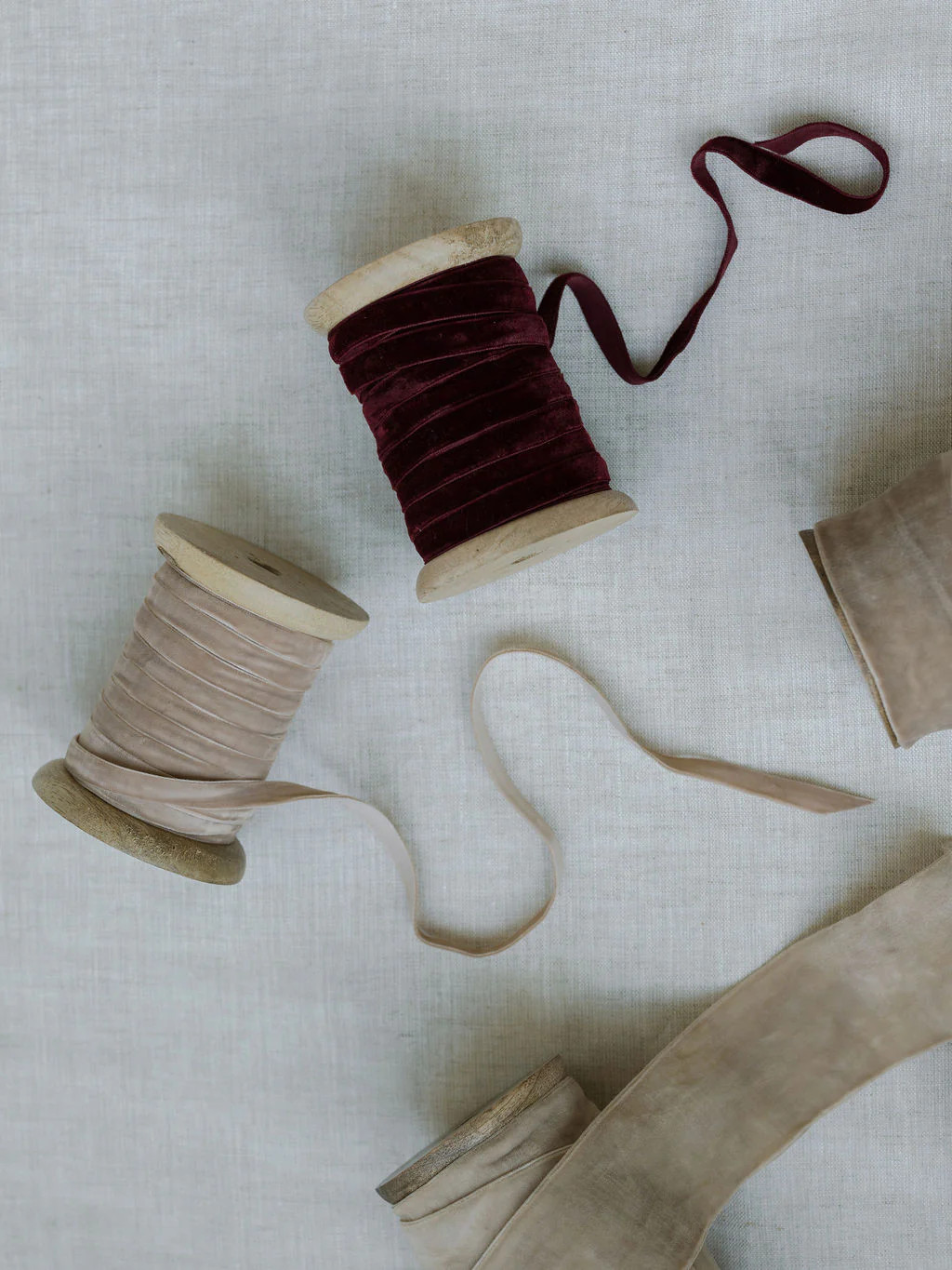 Hand Dyed Velvet Ribbon 10yds per spool - Set of 2 | CG Hunter