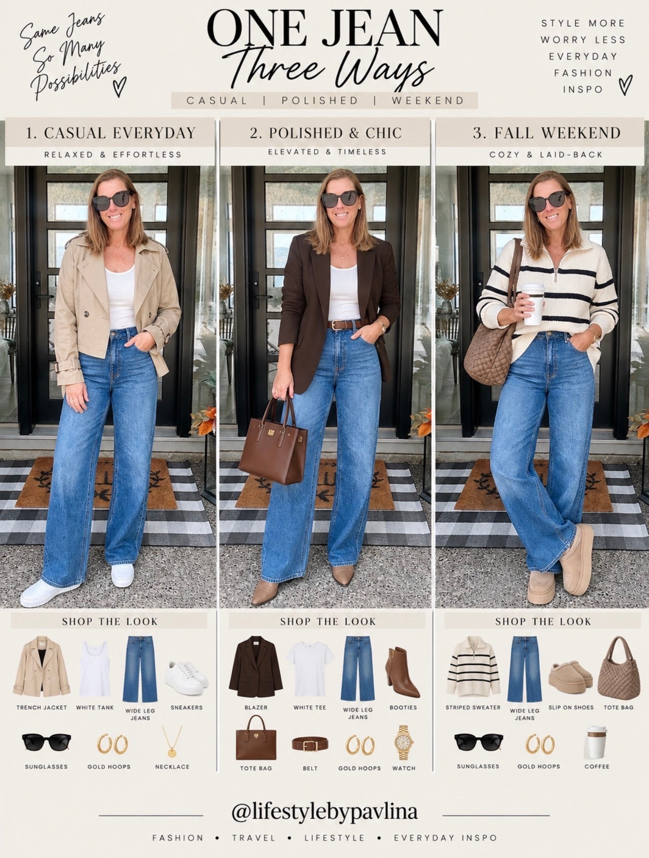 The best fall jeans styled 3 ways!!!

These jeans are so comfortable, great fitting so soft and flattering on.

Jeans outfits, quince jeans, sweater, fall trends, fall sneakers

#LTKfall #LTKstyletip #LTKshoes