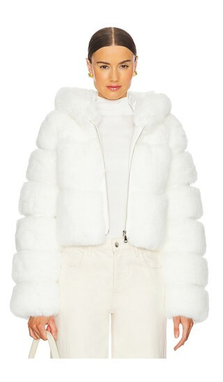 Adrienne Landau The Lina Faux Fur Jacket in White. - size S | Revolve Clothing (Global)