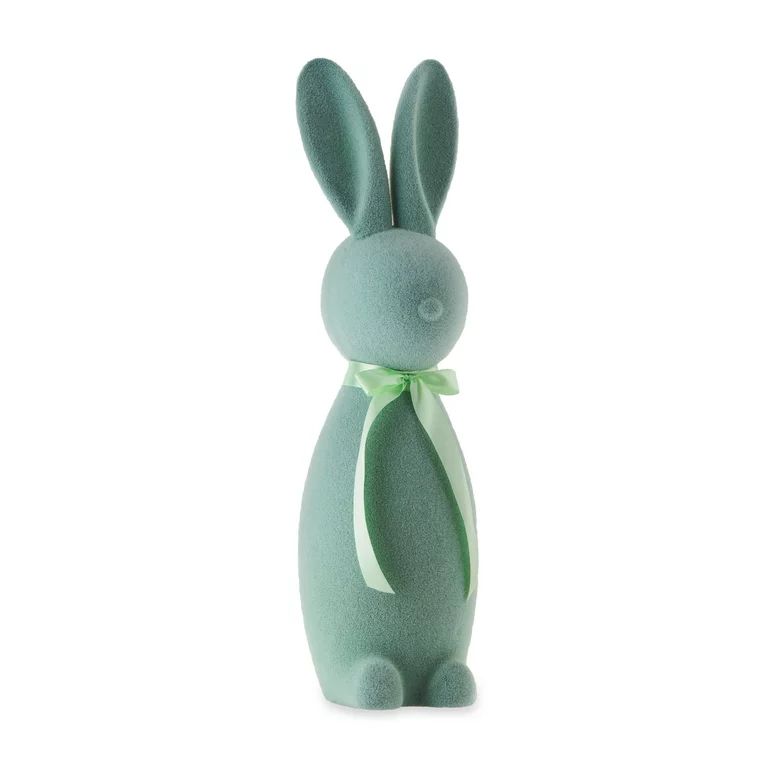 Way to Celebrate Easter Flocked Bunny Decor, Mint, 27" | Walmart (US)