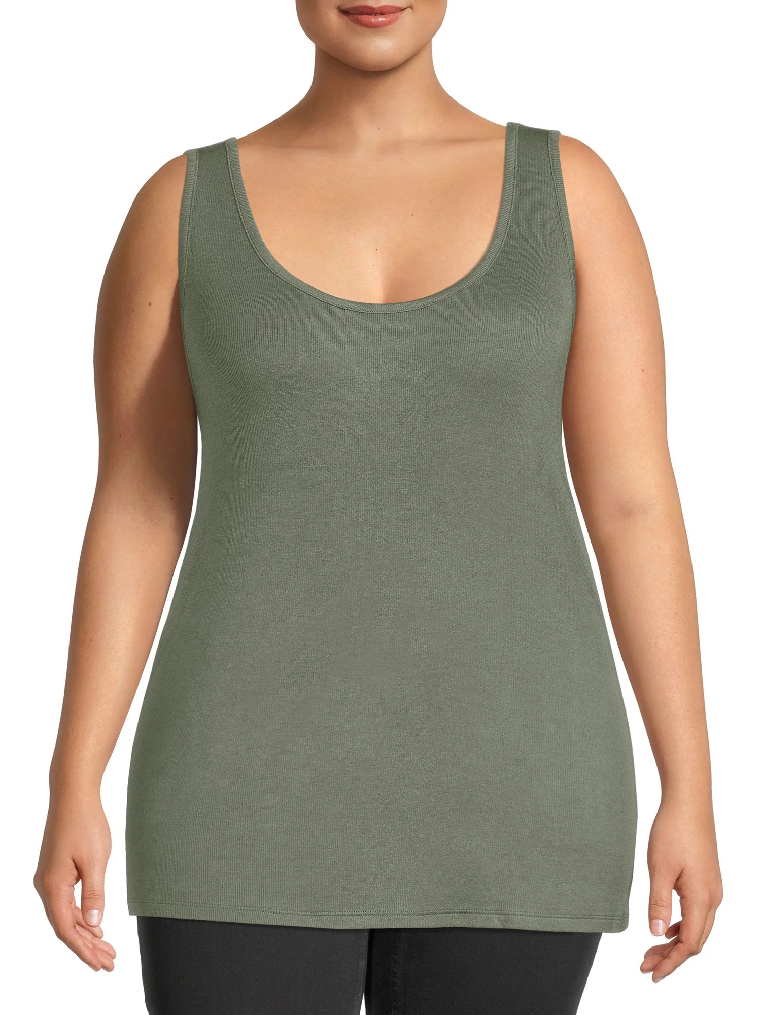 Terra & Sky Women's Plus Size Layering Tank Top - Walmart.com | Walmart (US)