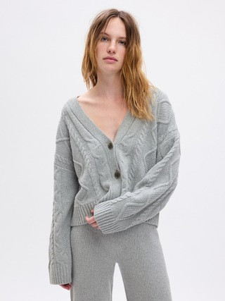 CashSoft Cable-Knit Cardigan | Gap (US)