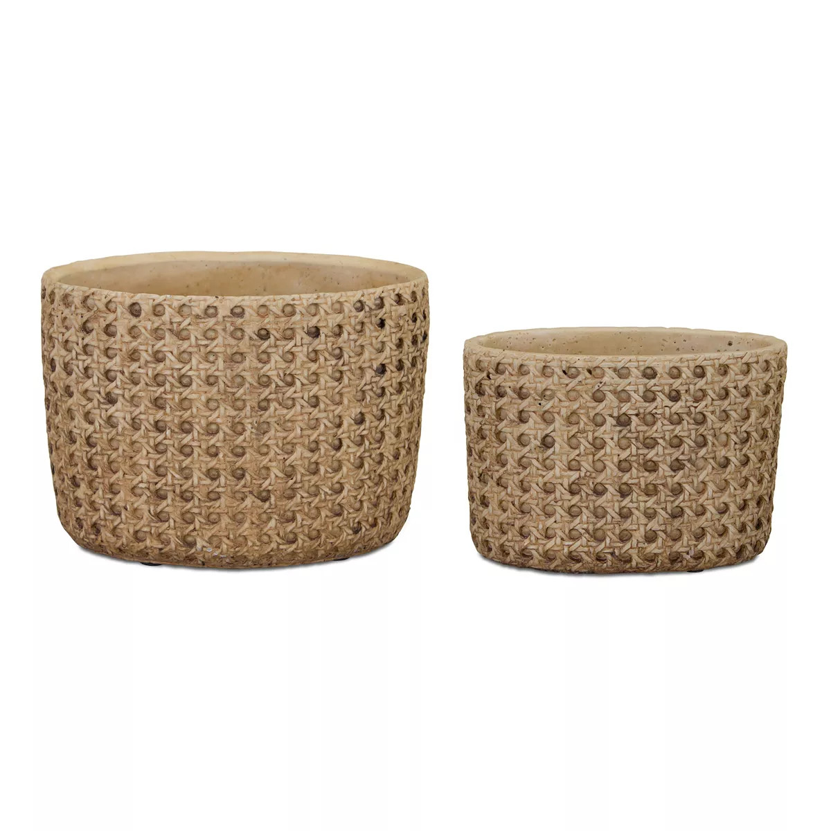 Melrose Faux Rattan Cement Planter 2-piece Set | Kohl's