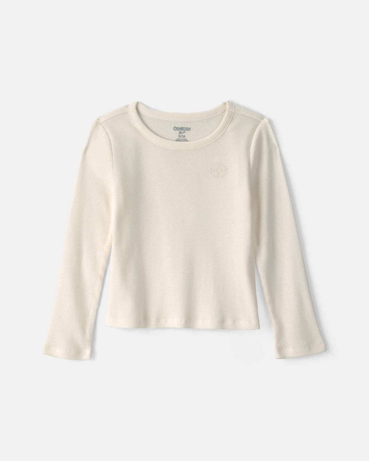 Toddler Girl Long-Sleeve Rib Top - Cream | Carter's Inc