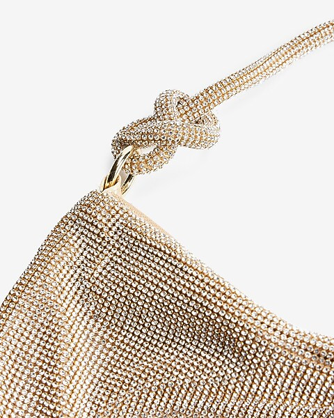Rhinestone Knot Strap Slouch Bag | Express