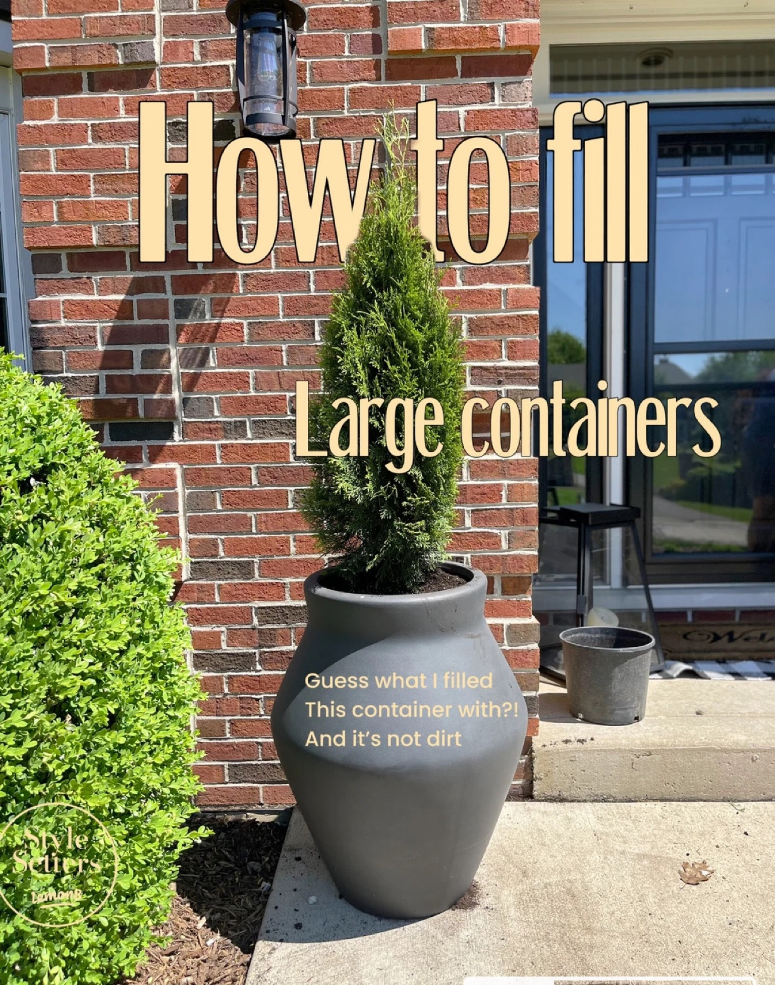 Indoor outdoor huge solid planter
White , sand and charcoal 
Planter for small tree 

#LTKSeasonal #LTKhome #LTKFind