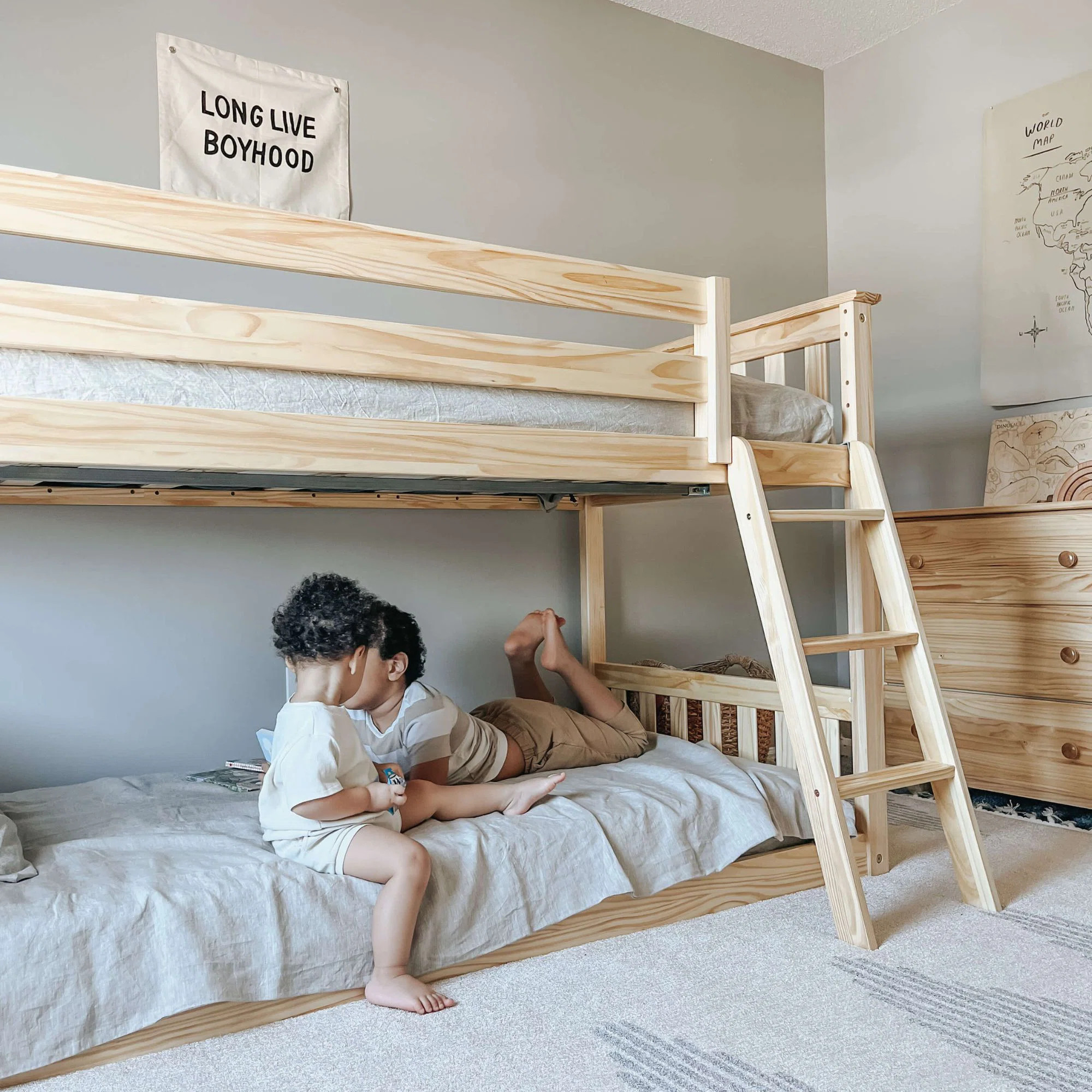 Aileana Kids Twin Over Twin Bunk Bed | Wayfair North America