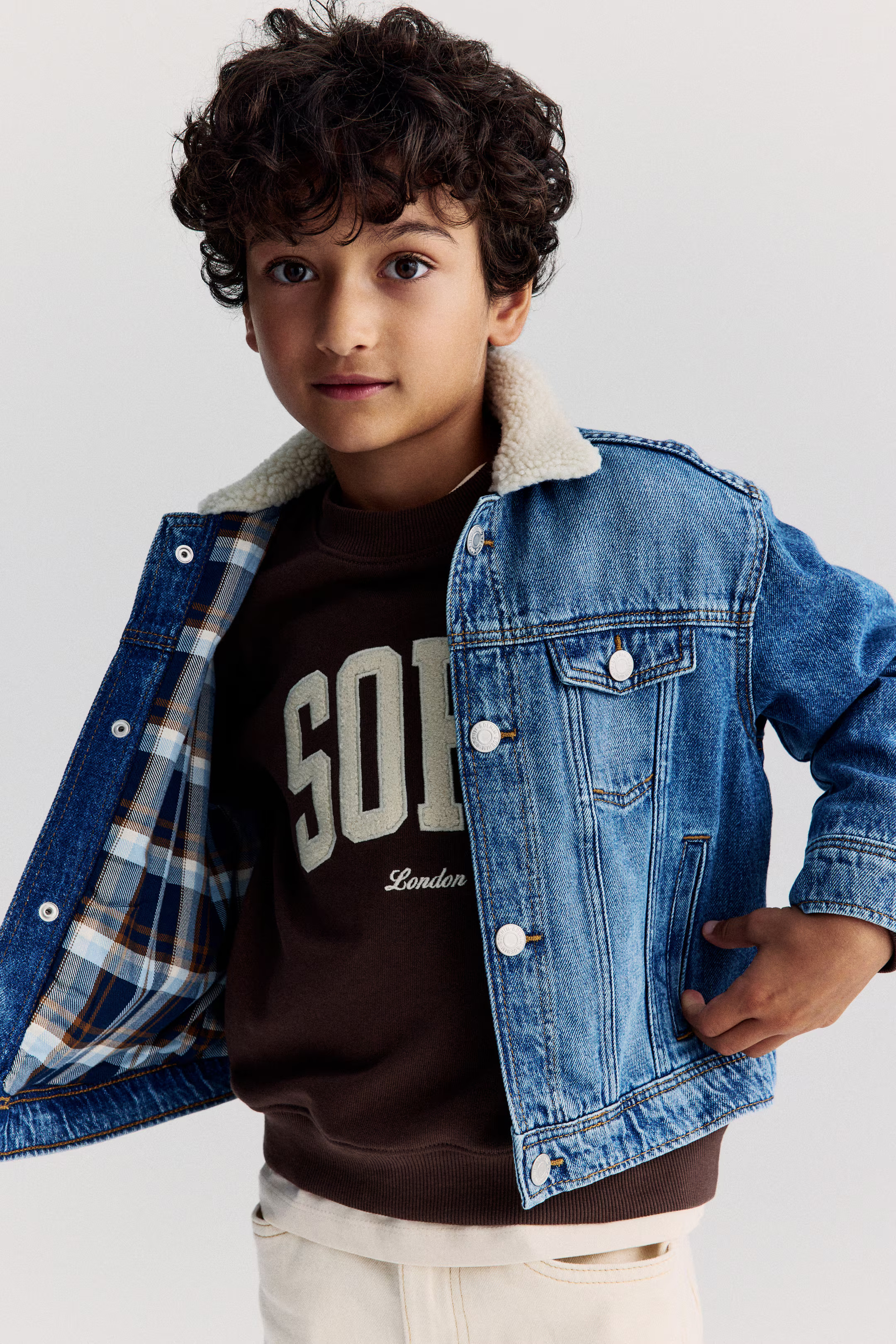 Flannel-lined denim jacket | H&M (US + CA)