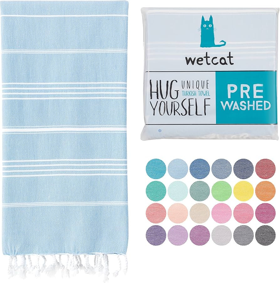 WETCAT Turkish Beach Towel Oversized 38x71 100% Cotton Sand Free Quick Dry Towel Extra Large Turk... | Amazon (US)