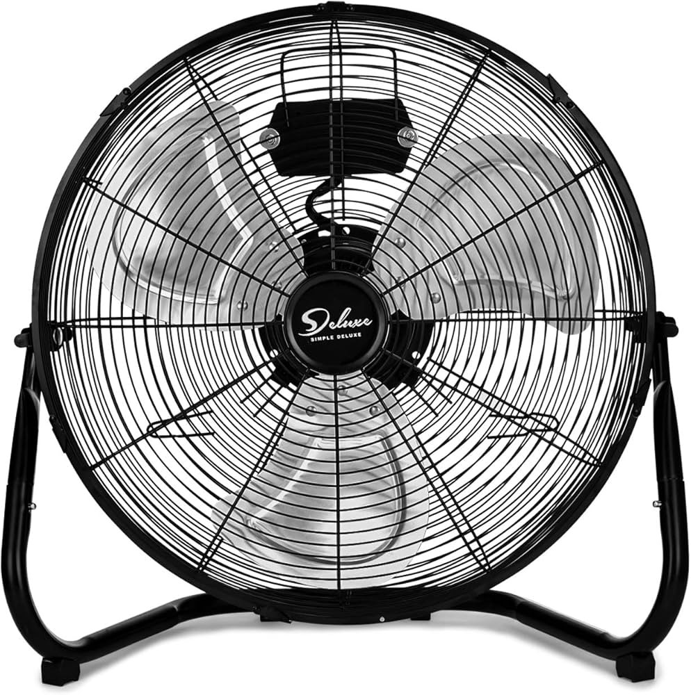 Simple Deluxe 12 Inch 3-Speed High Velocity Heavy Duty Metal Industrial Floor Fans Oscillating Qu... | Amazon (US)