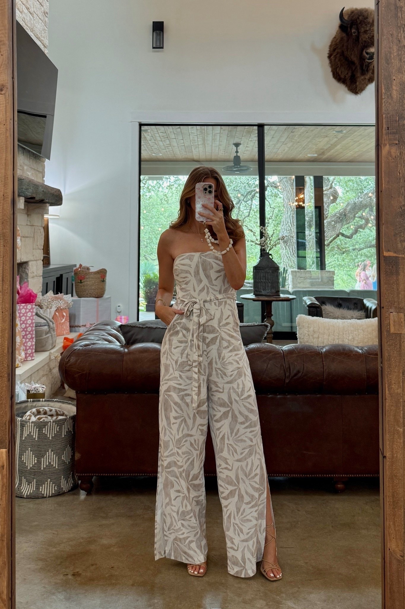 love this jumpsuit! code MICHELE30 works. wearing an xs. (5’3) heels are old, linking similars!