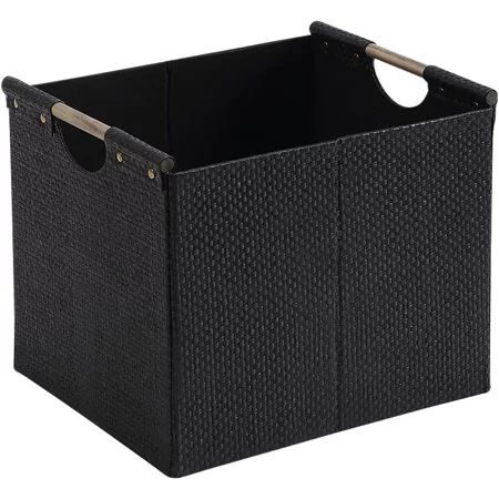 Better Homes & Gardens Fabric Cube Storage Bin (12.75" x 12.75") - Black Weave | Walmart (US)
