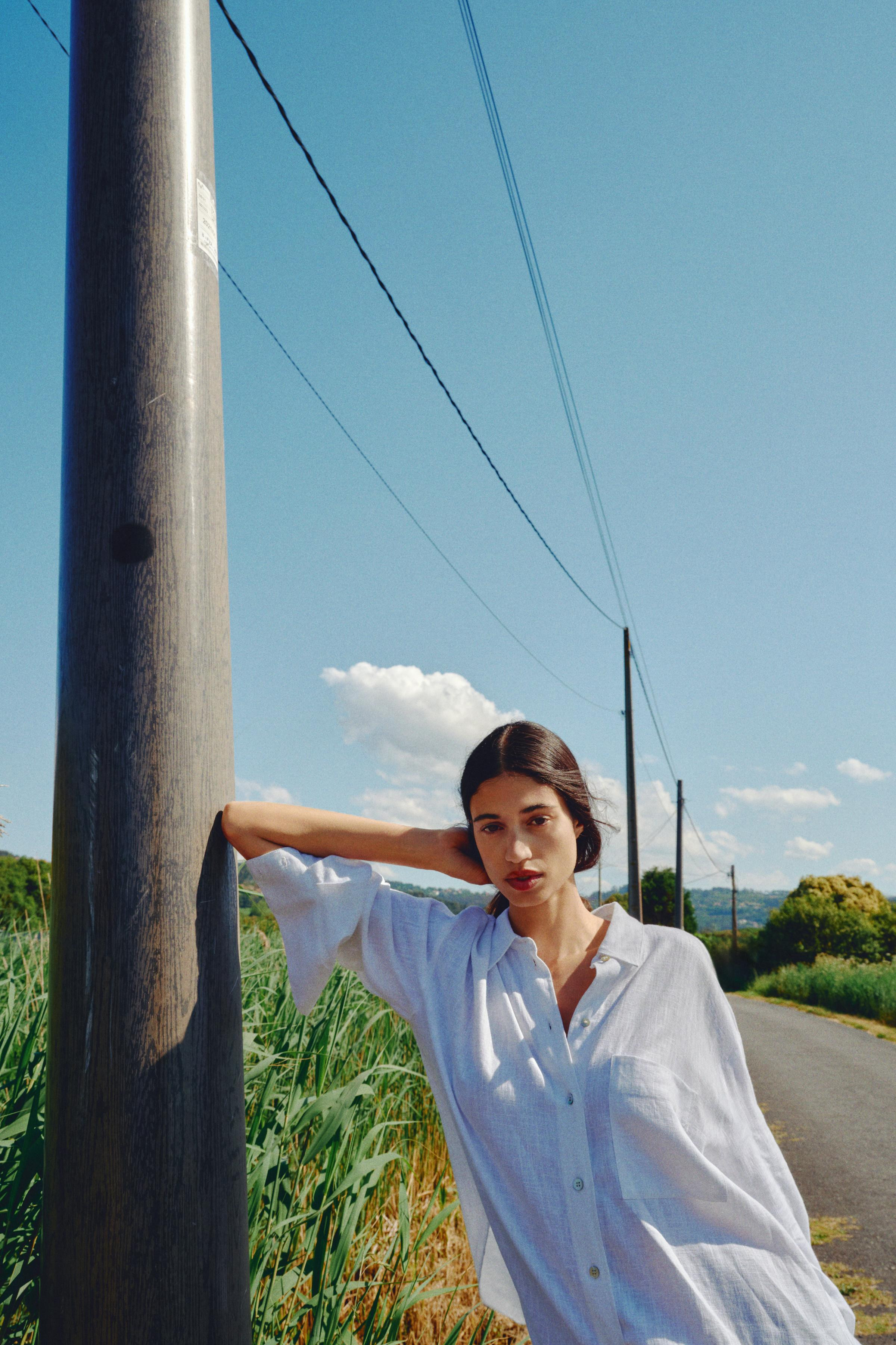 OVERSIZED LINEN BLEND SHIRT | Zara US