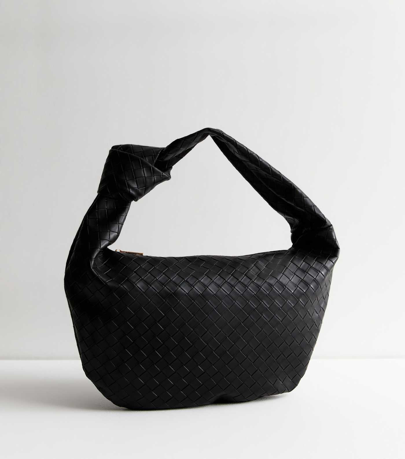 Black Leather-Look Weave Shoulder Bag | New Look | New Look (UK)