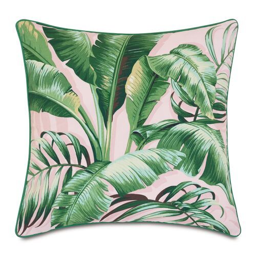 Kala 20x20 Outdoor Pillow, Pink Palm | One Kings Lane
