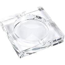 Square Crystal Cigar Ashtray With 4 Slots and Gift Box (7.1 x 1.46 x 7.1 In) | Amazon (US)