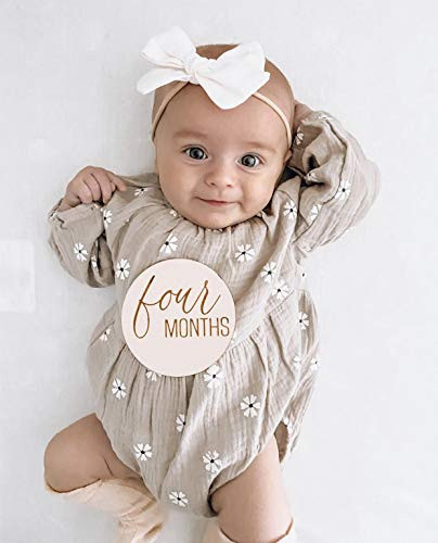 Amazon.com: Baby Monthly Cards, Baby Milestone discs, Monthly Milestones, Baby Gift, Wooden Month... | Amazon (US)