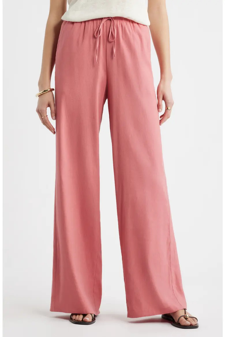 Linen Blend Drawstring Pants (Women) | Nordstrom | Nordstrom