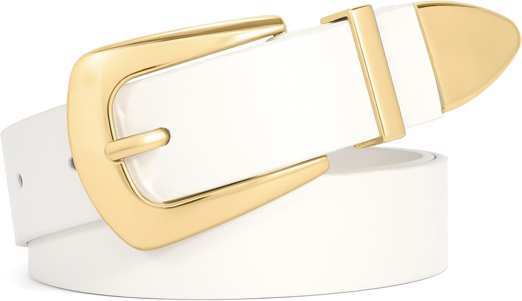 WHIPPY Women Leather Belt for Jeans Pants Dresses Fashion Ladies Western Leather Belt with Solid ... | Amazon (US)