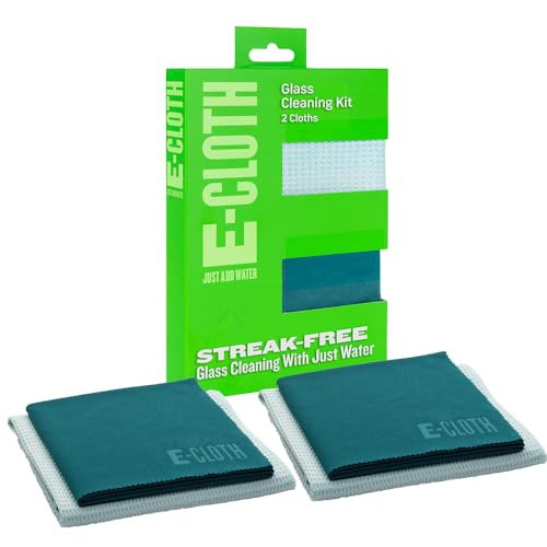 E-Cloth Microfiber Window Cleaning Cloth Kit - Glass Cleaning Cloth for Windows, Mirrors, Cars, Lenses, Eyeglasses, & More, Streak Free Clean, Machine Washable Reusable Towel - Green (2 Kits) | Amazon (US)