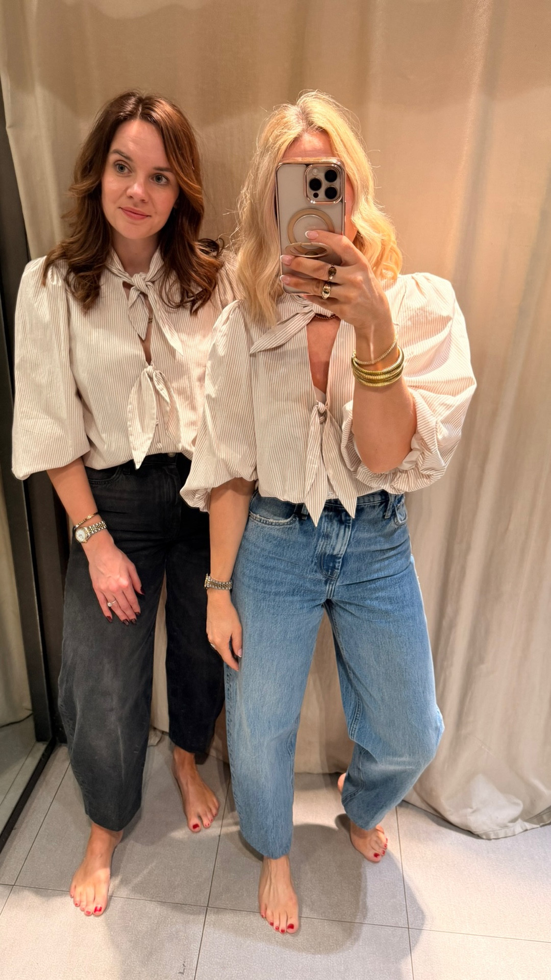 I think I may have found the perfect blouse for spring.

It’s got those lovely puff sleeves which help broaden the shoulders (which is always great for balance) and a little tie at the neckline, so you can wear it open or closed depending on your bust.

You can also wear it tucked in or left out, so it works with lots of different outfits — maximum style, minimum effort.
Over on YouTube we’ve just shown this blouse on a size 8 and a size 12 with a much fuller bust than mine, so you can see how it works on different shapes.

#LTKspring #LTKuk #LTKstyletip