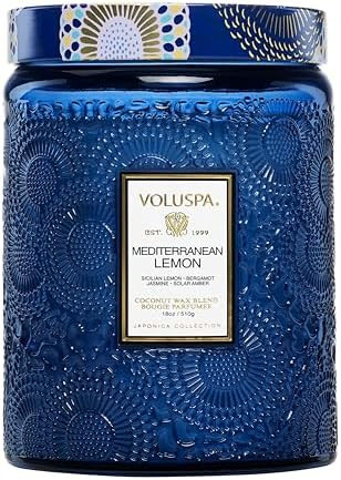 Voluspa Mediterranean Lemon Candle Jar, 18 oz, Coconut Wax Blend, Large Scented Candles for Home,... | Amazon (US)