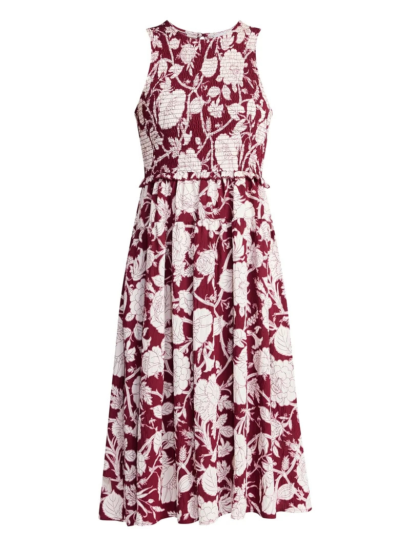 Best seller Time and Tru Women's Seamed Cotton Midi Dress, Sizes XS-XXXL $15.98 | Walmart (US)