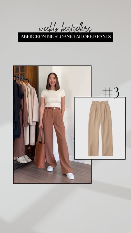 #3 bestseller - Abercrombie Sloane tailored pants 

• available in multiple colors + lengths (if you’re under 5’4” or have shorter legs, I’d recommend getting the extra petite or petite length) 
• I’m wearing size 25 in the reg length
• under $100, a great business casual/smart casual work pant 

#LTKWorkwear #LTKFindsUnder100