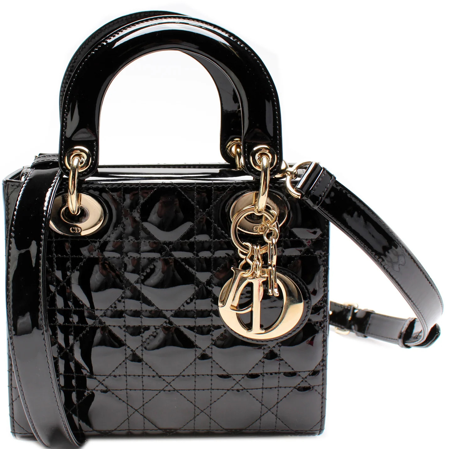 Lady Dior Small Cannage Patent | Keeks Designer Handbags
